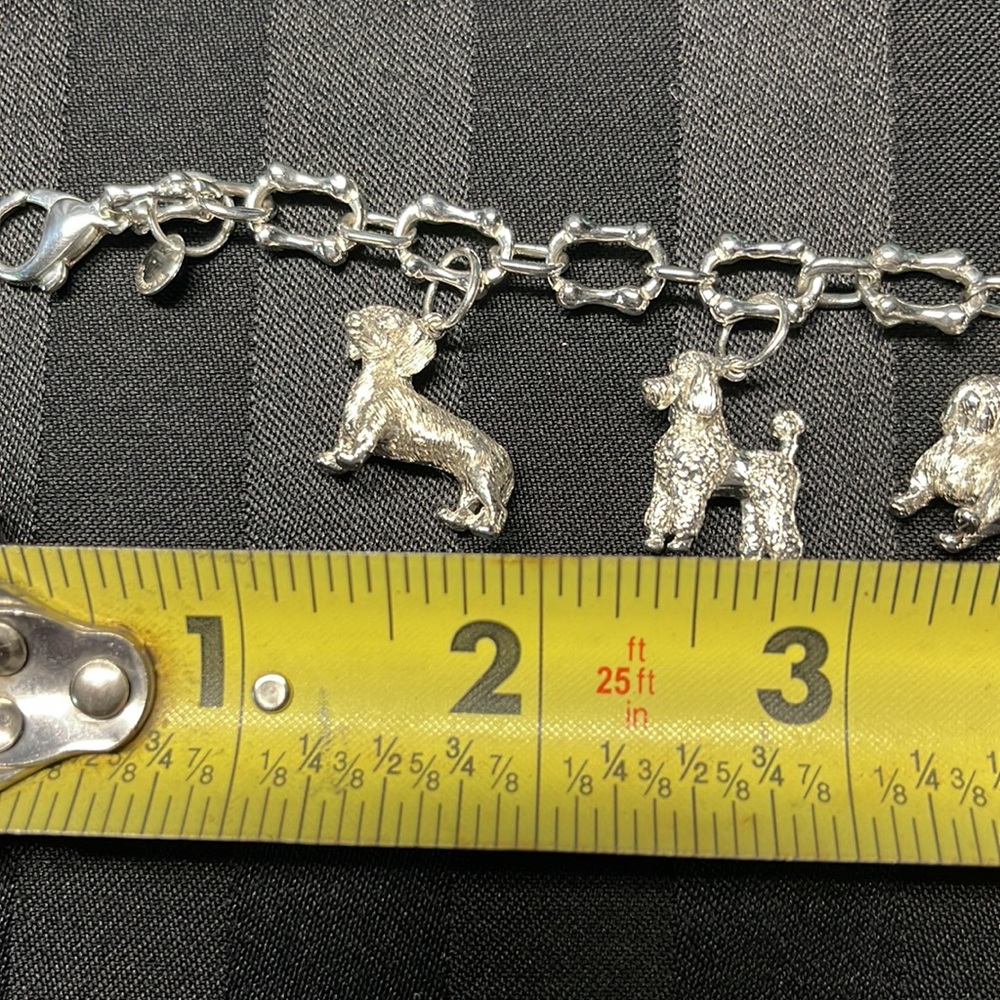 RARE Vintage Sterling Silver Tiffany & Co. Dog Charm Bone Link Bracelet - Picture 7 of 10